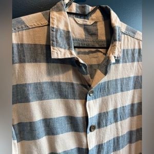 3sixteen Linen Prison Stripe Overshirt Medium